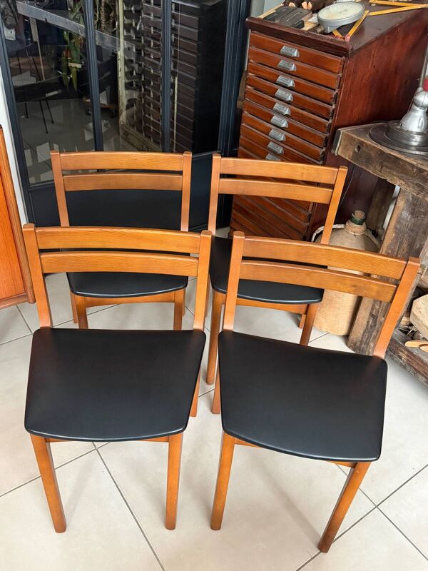 Ensemble de 4 chaises style scandinave vintage