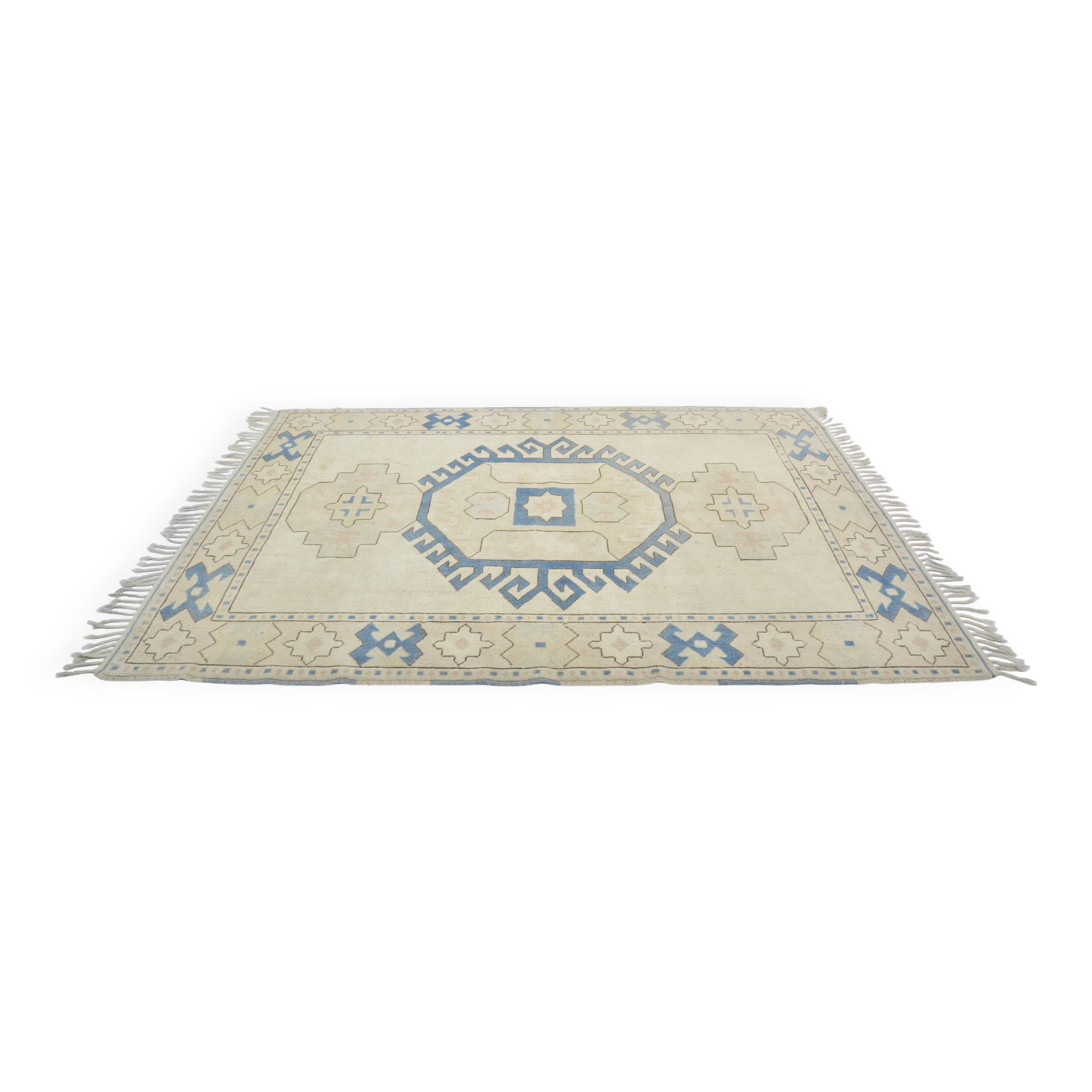 Neutral Bohemian Oushak Rug sku 3599