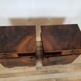 Pair of Art Decò bedside tables in mahogany
