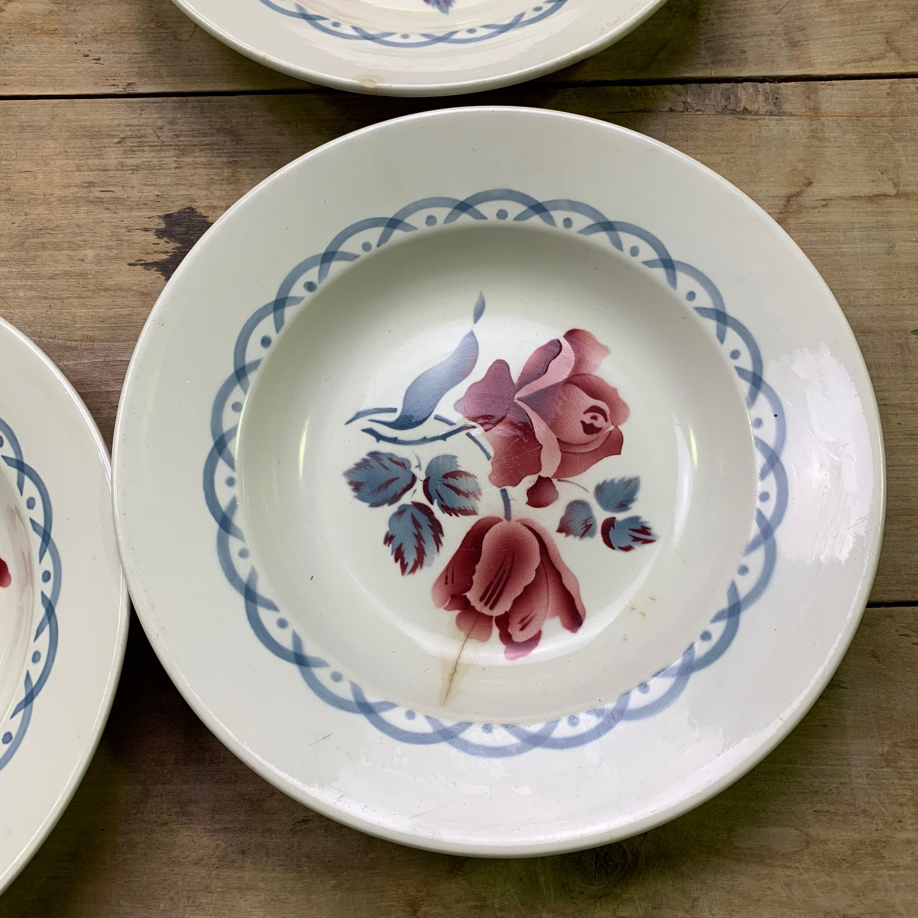 Lot de 10 assiettes creuses Digoin modèle Cannes