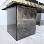 "Rizzo" lacquered and brass coffee-bar table from the 1970s.