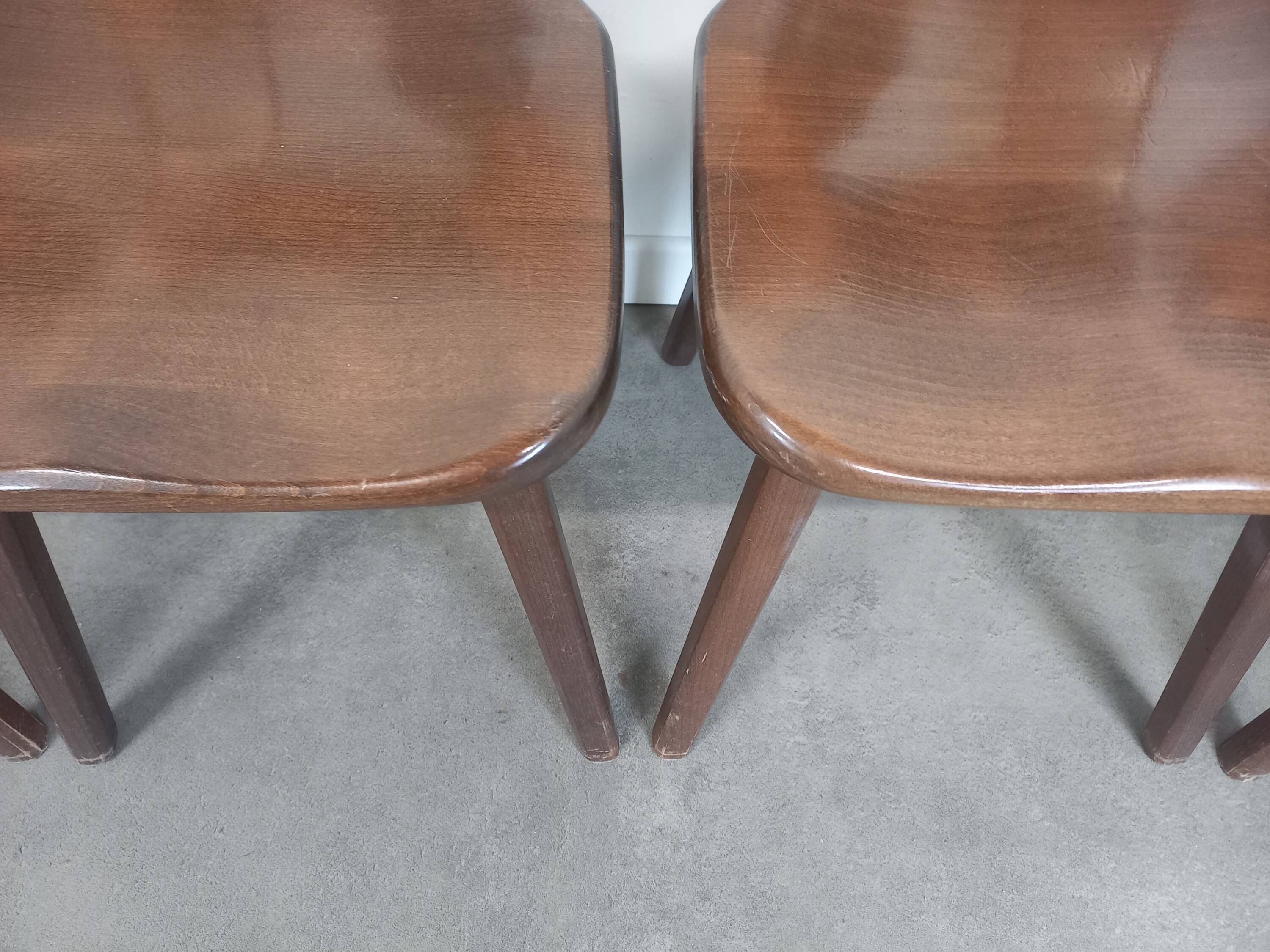 Set of 6 brutalist bistro chairs