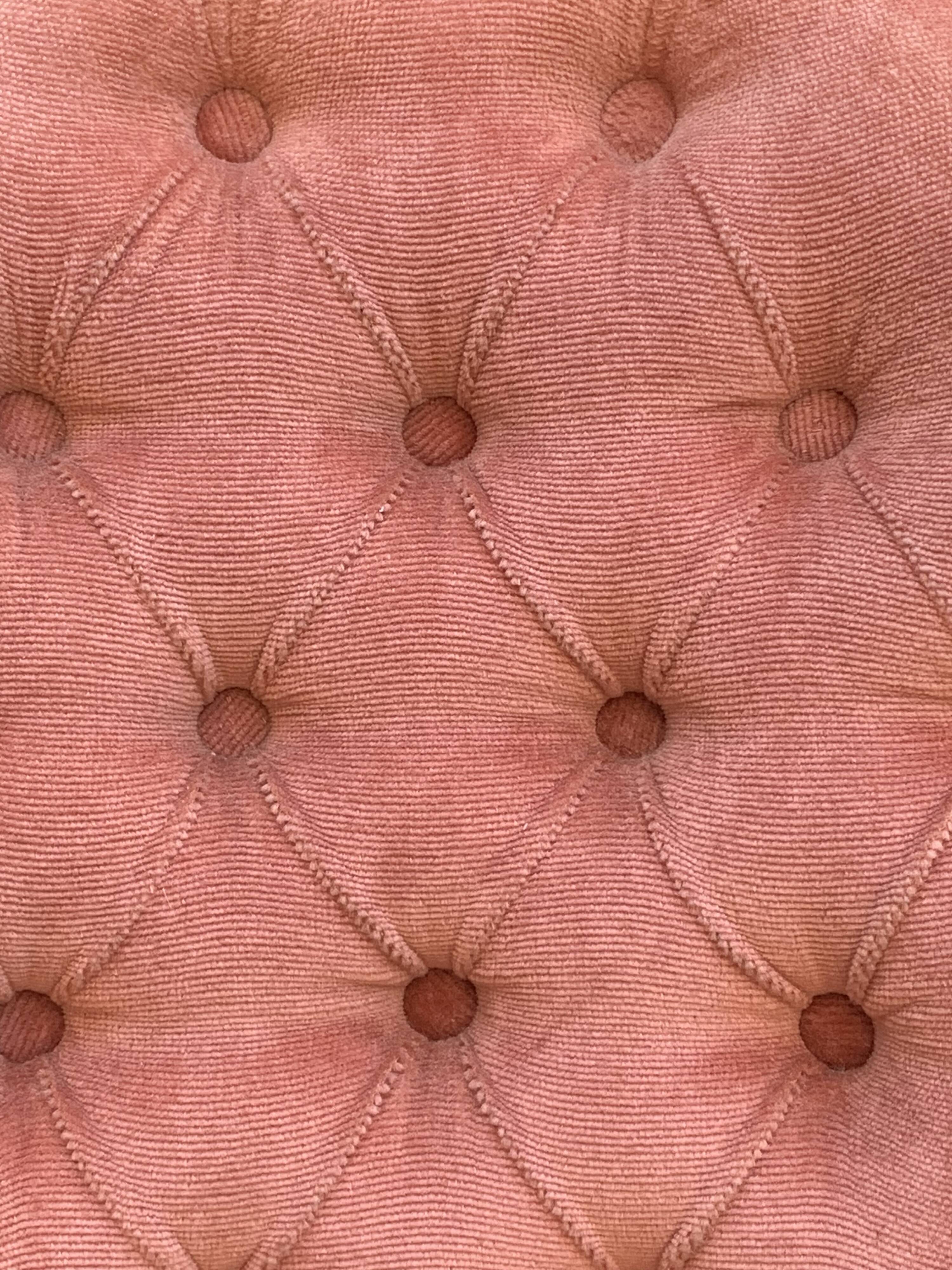 Vintage pink upholstered toad chair