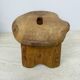 Brutalist solid wood side table /stool , 1970s