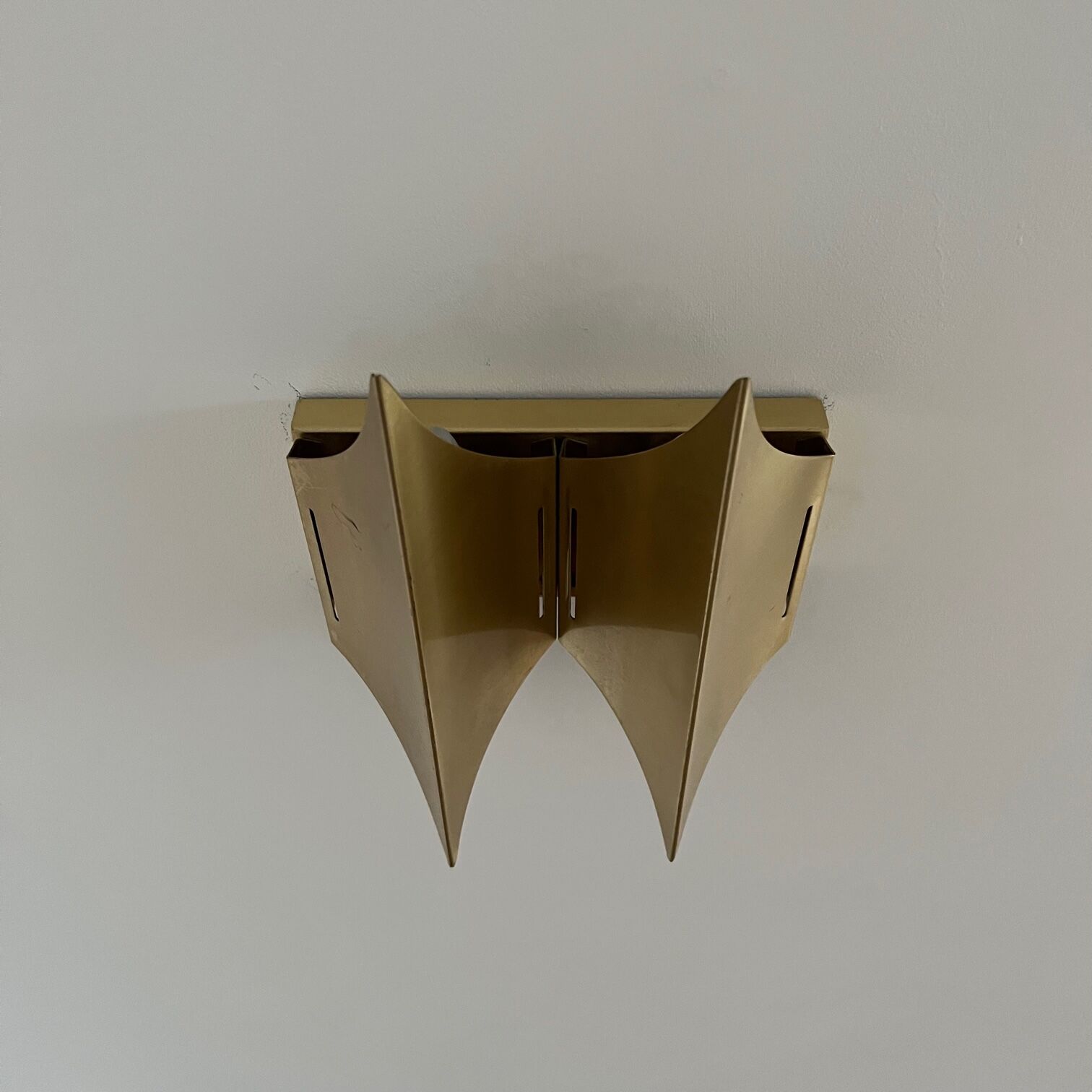 Mid-century brass gothic wall lights by Bent Karlby (3 pieces available)