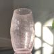 Artisanal vase in pink/transparent bubbled glass