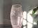 Artisanal vase in pink/transparent bubbled glass