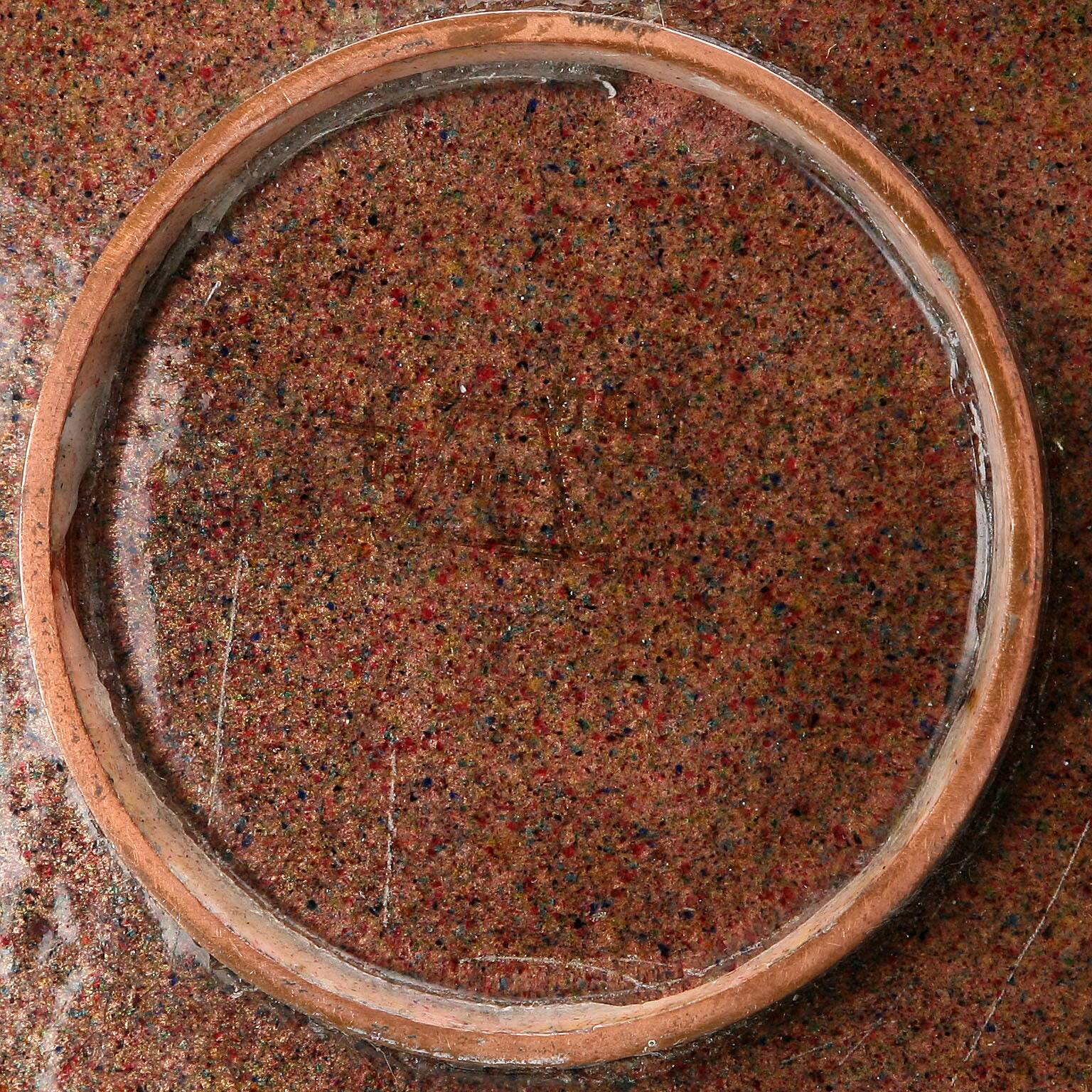 Vintage copper and enamel plate Studio Del Campo Turin 1950s