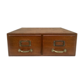 Old double drawer bookkeeper workbook
