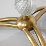 Murano glass and bronze floor lamp attributed to Seguso Vetri, Italy.