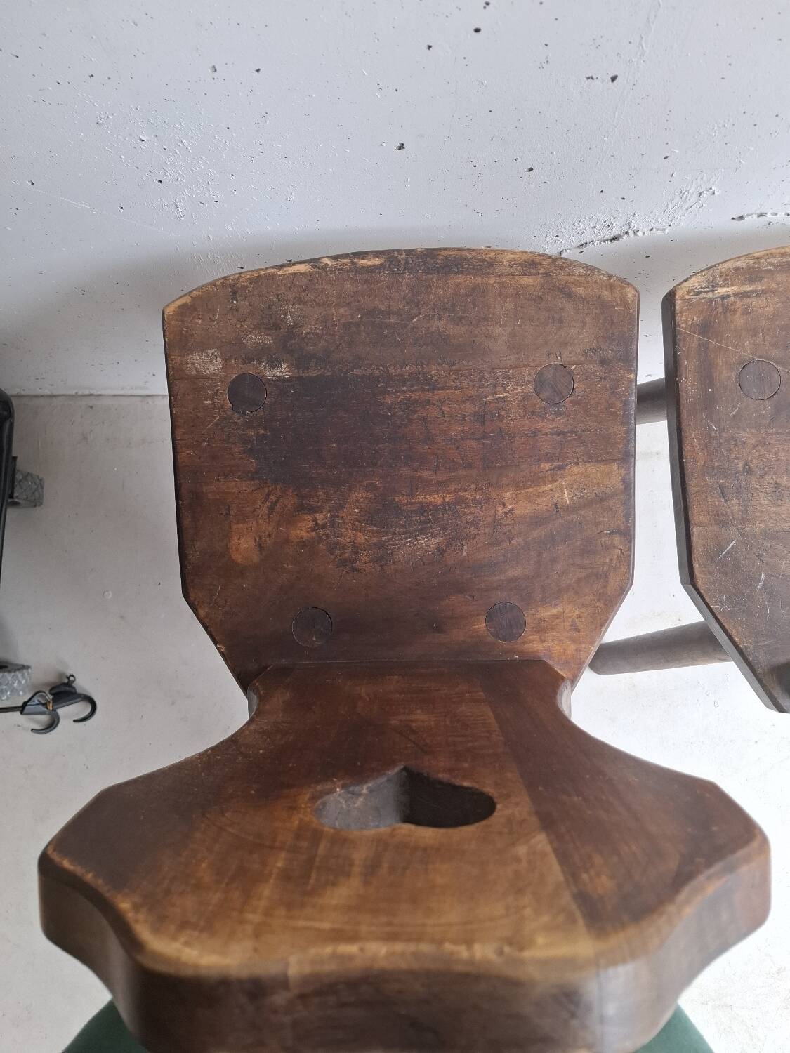 Pair of antique Alsatian wooden chairs