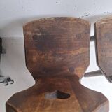 Pair of antique Alsatian wooden chairs