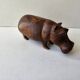 Zoomorphic wooden hippopotamus statuette sculpture