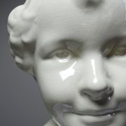 Very rare large faience bust from Sarreguemines, antique Art Deco.