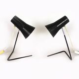 Black Table Lamps by Josef Hurka for Drupol, 1960s, Set of 2