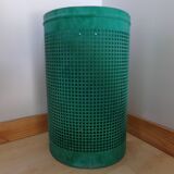 Green public garden trash can