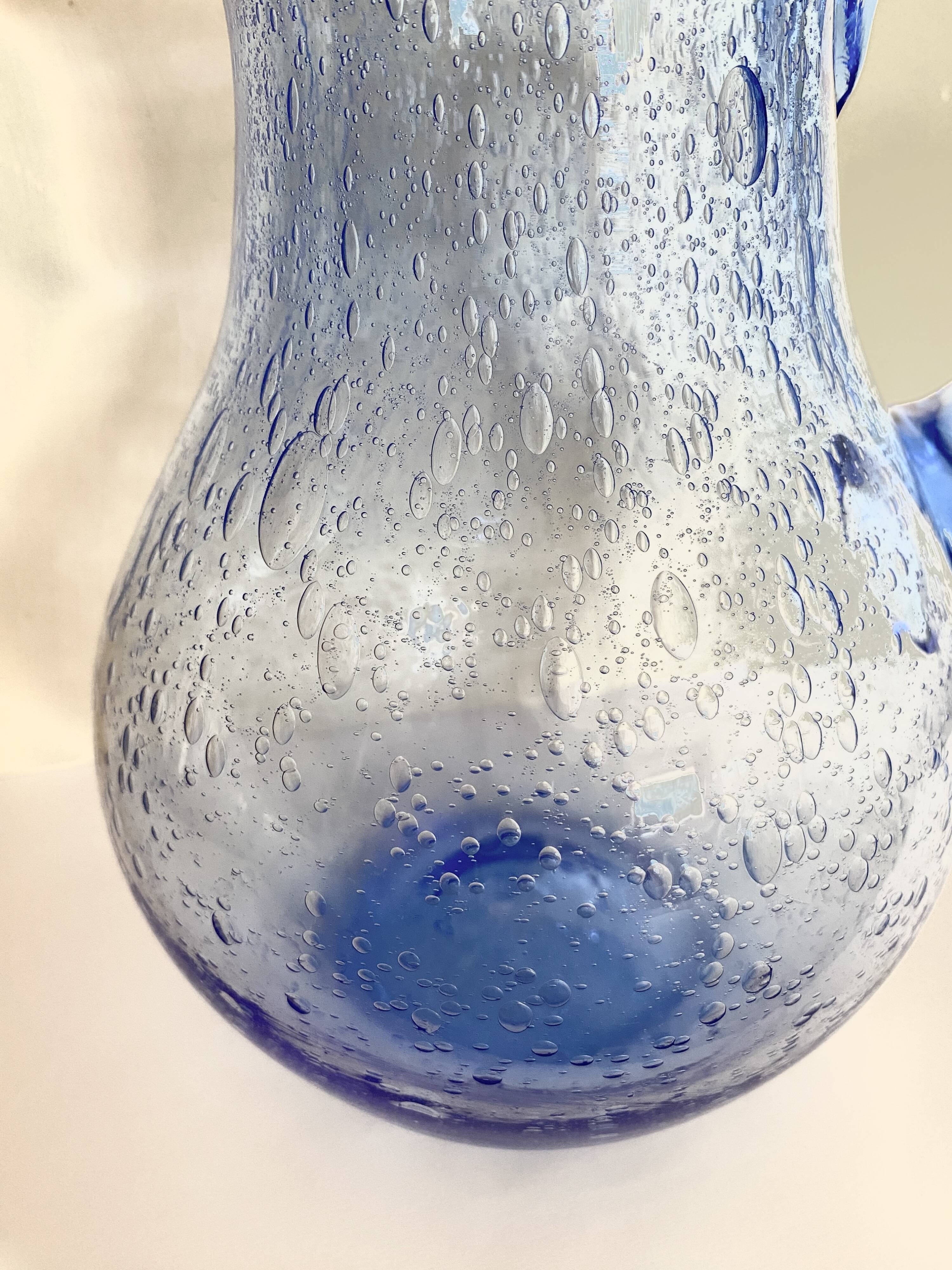 Biot bubble glass carafe signed