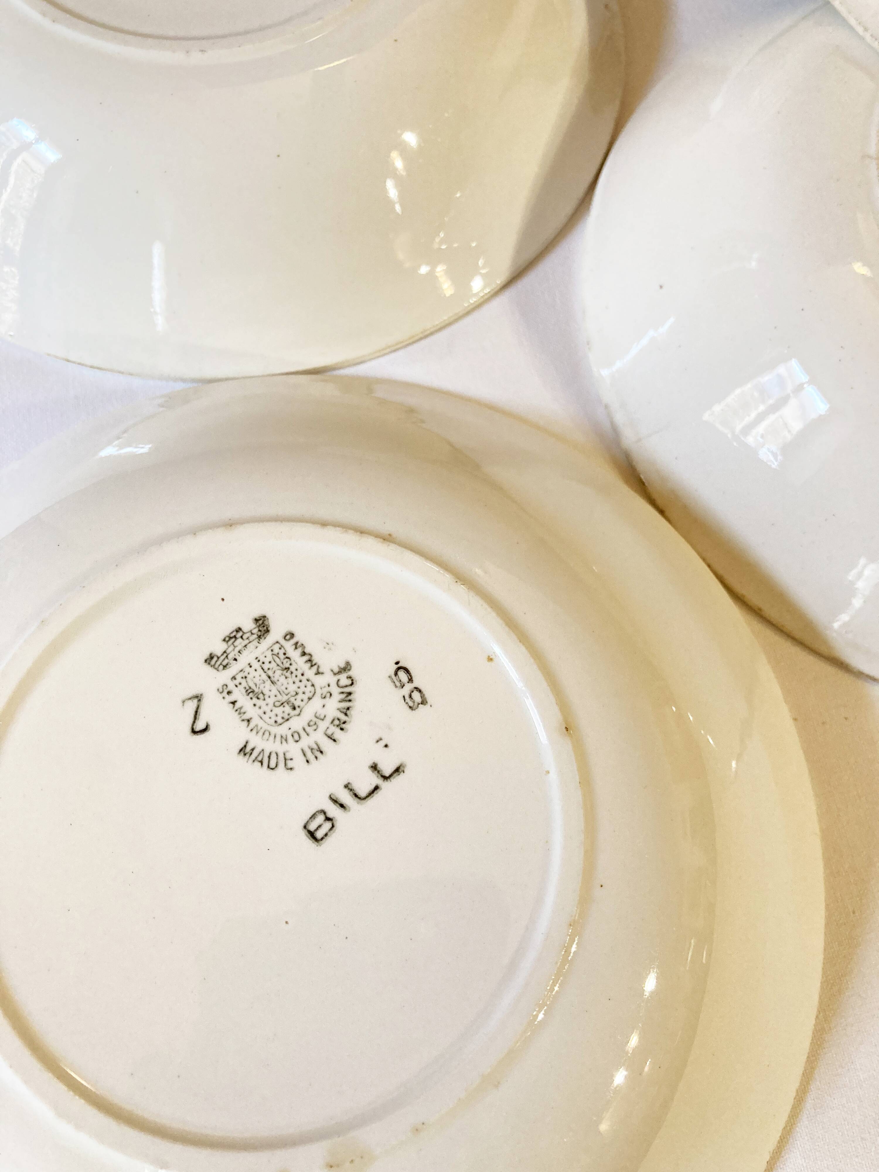 Deep plates, Saint-Amand earthenware, Bill model