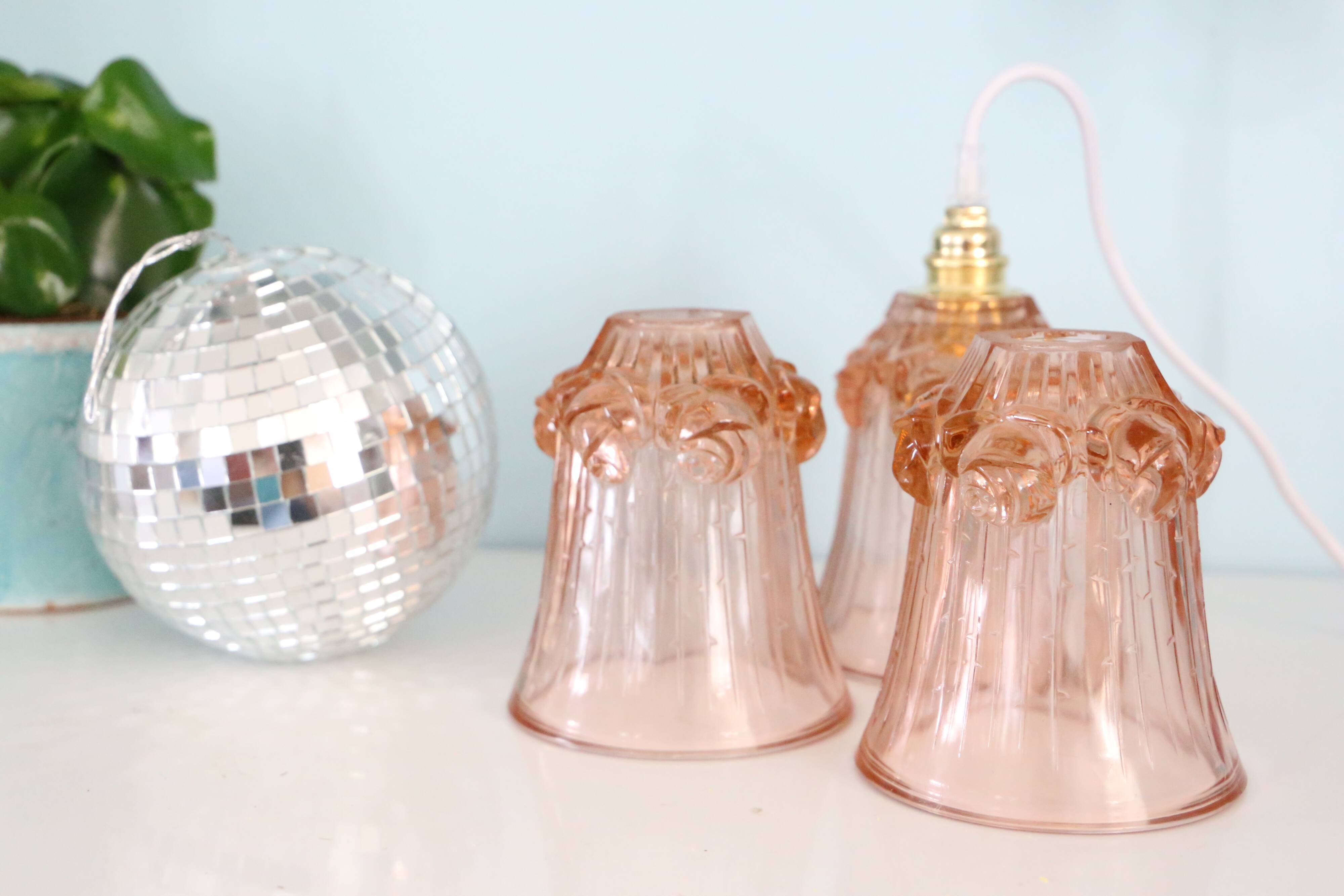 Pink glass walkman, vintage