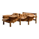 Hungarian leather sofa set by Ipoly Furniture Factory, set of 2.