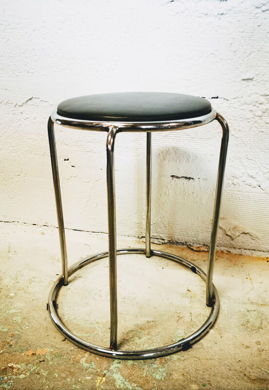 Metal and skai stool