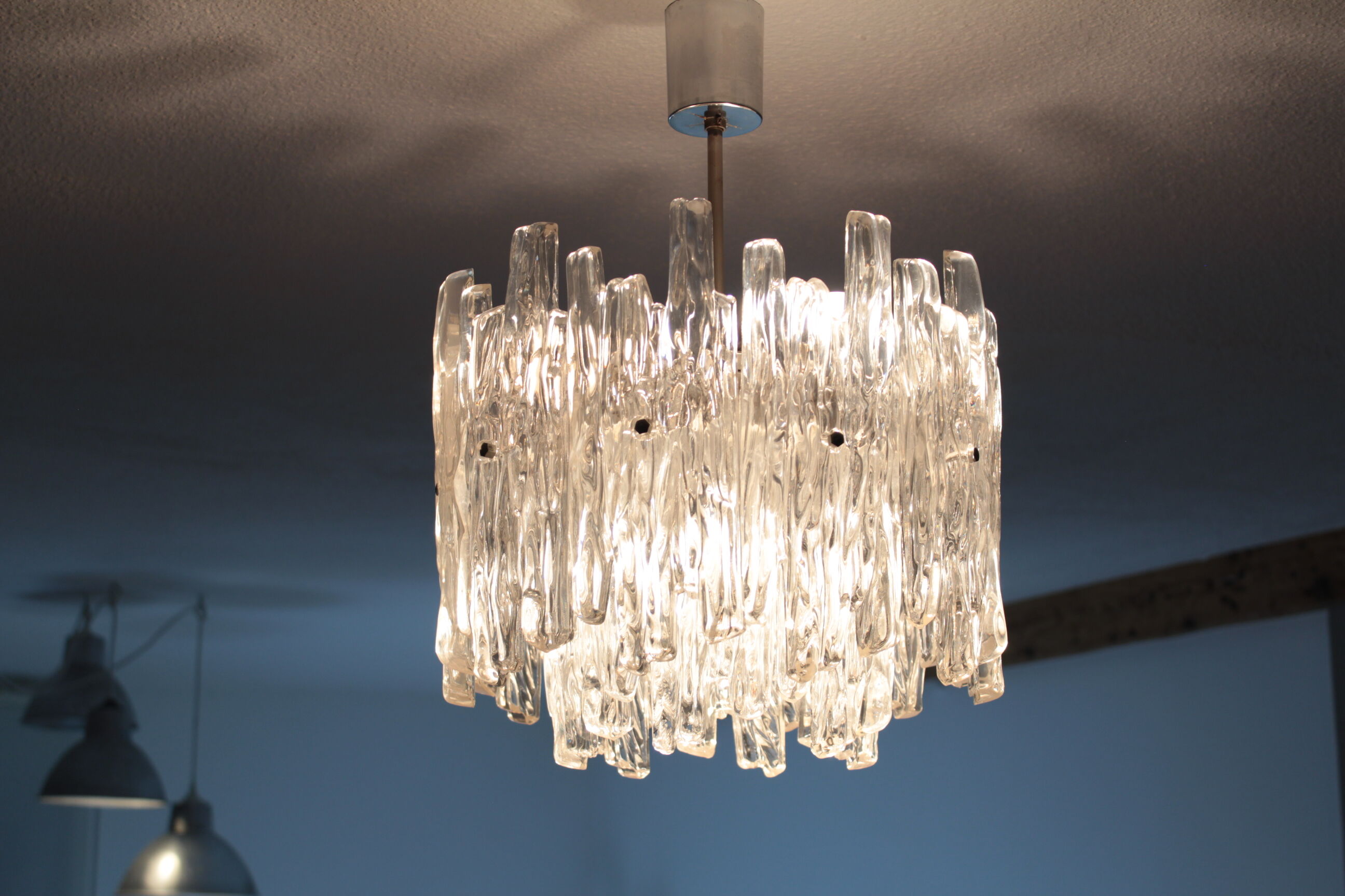 "Ice" chandelier in Lucite from Kalmar, Austria, 60 's, Plexiglas
