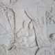 Large Chinese resin dish, sculpted motifs, signed
