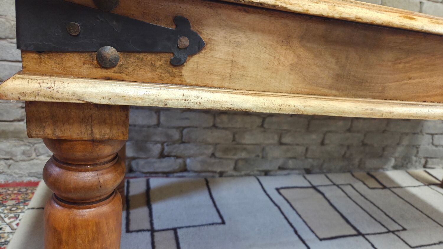 Large solid wood dining table