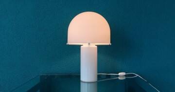 Glass Mushroom Table Lamp by Glashutte Limburg