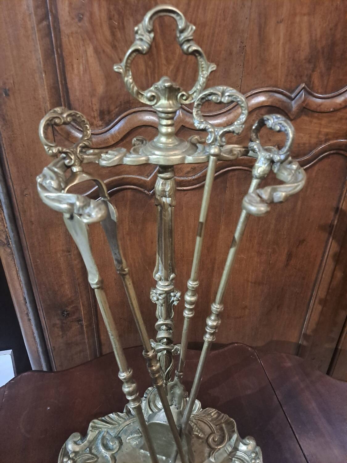 Bronze fireplace set