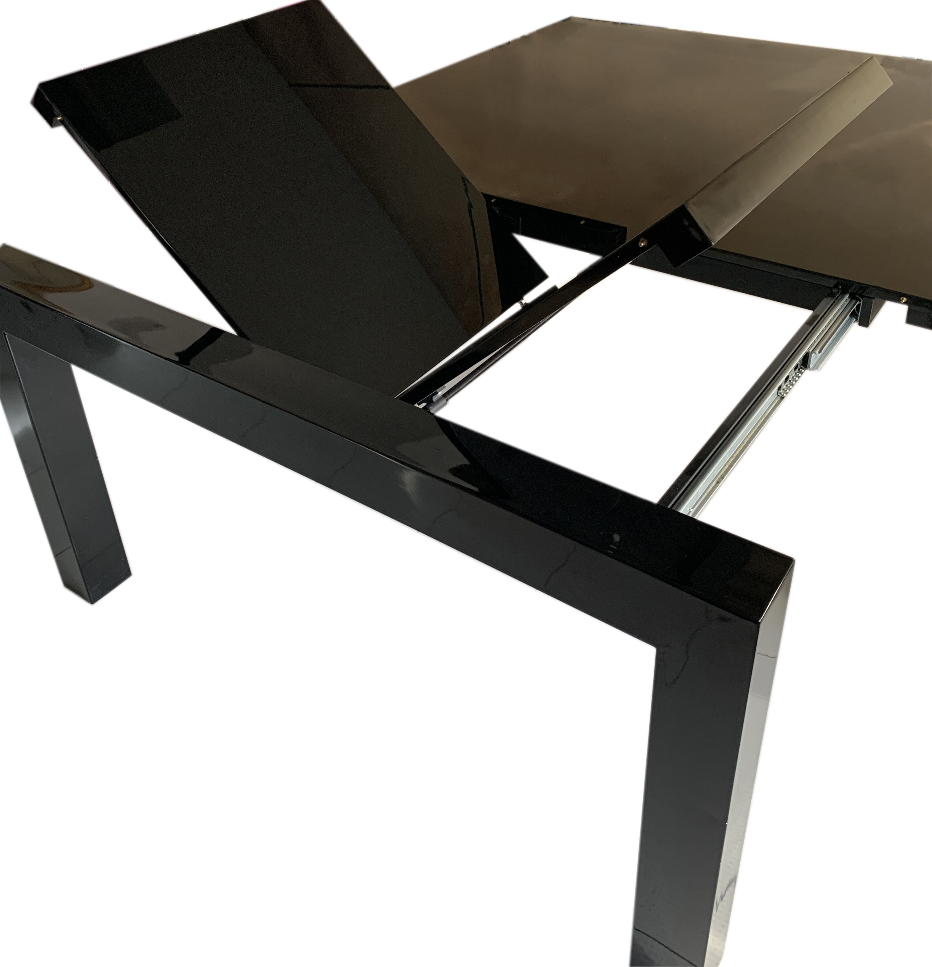 Square dining room table 140x140 cm glossy black - Veliki