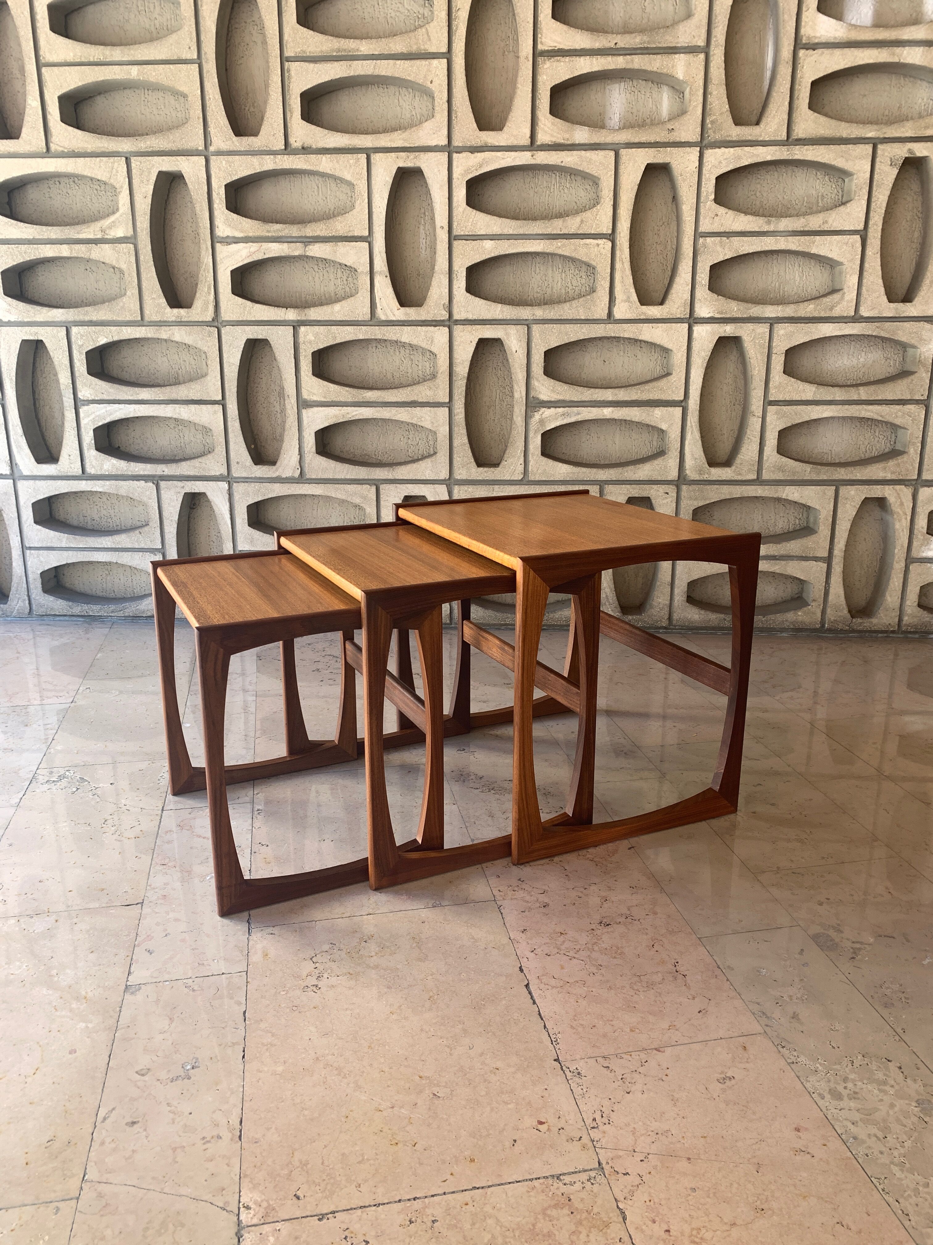 English teak trundle tables by G-Plan