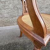 American office chair Louis XVI style wood and caning 1900