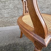 American office chair Louis XVI style wood and caning 1900