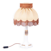 Art Deco Table Lamp in Ceramic and Textile Lampshade, Austria-Vienna, 1910s