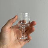 10 crystal liqueur glasses with floral motifs, Matignon model