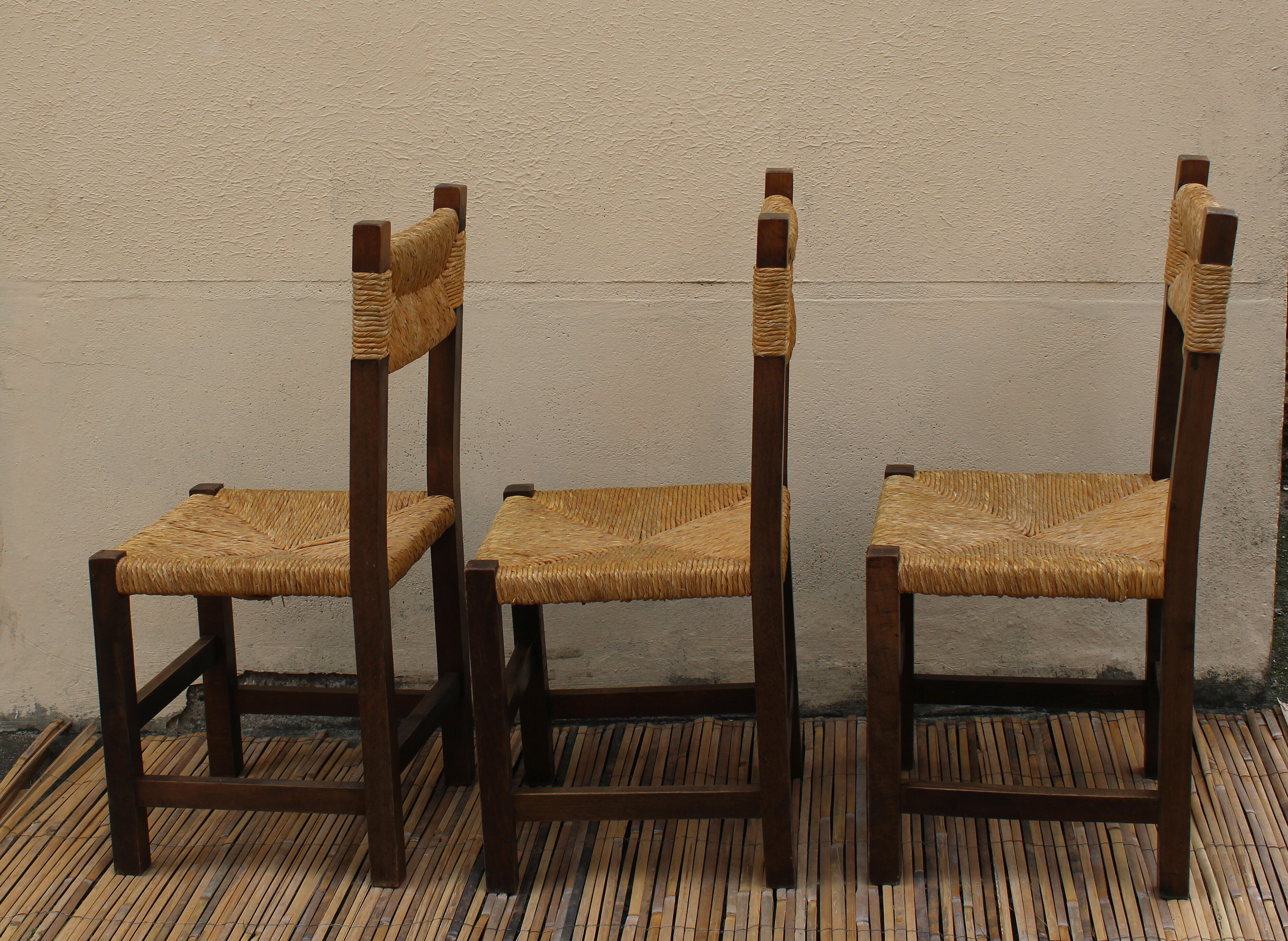 Trio of mulched chairs