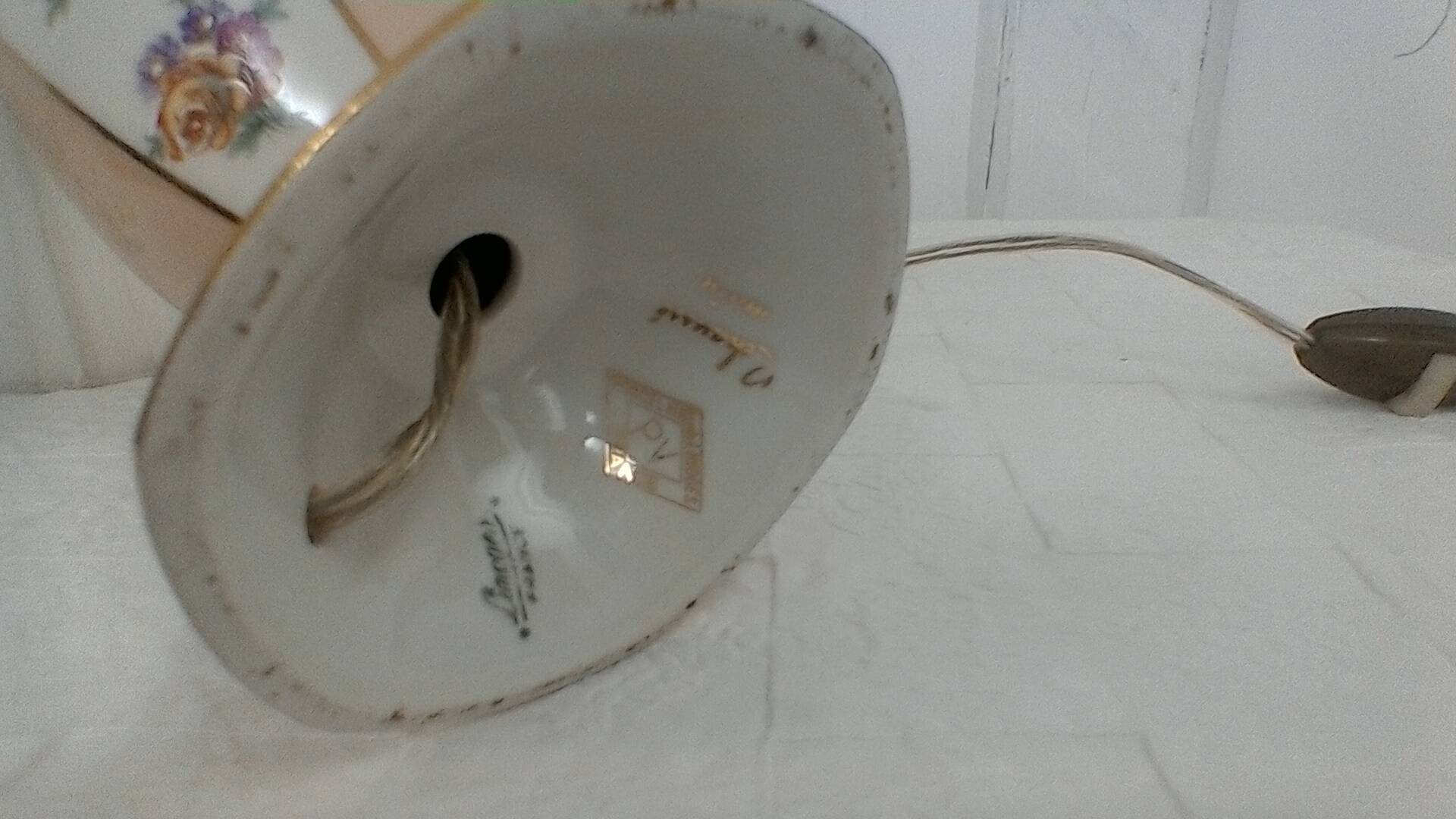 Porcelain bedside lamp, vintage.