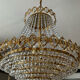 Lustre cascade en bronze et pampilles de cristal