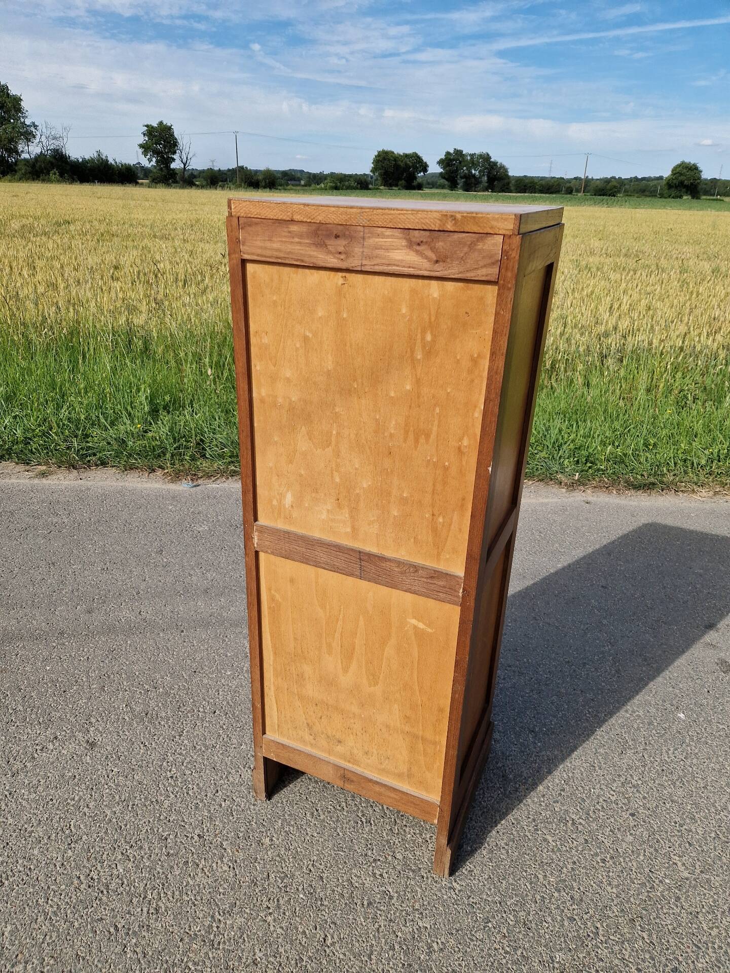 Art Deco filing cabinet with curtain 120 cm