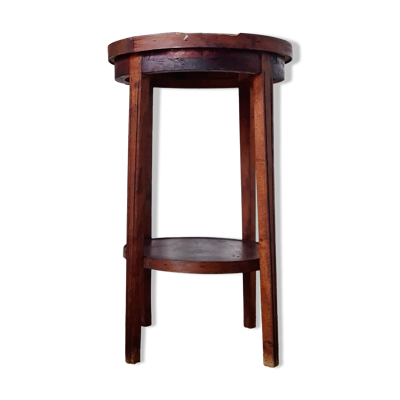 Table ancienne double plateaux ronds, sellette ou porte-plantes