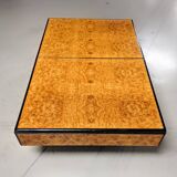 Coffee bar coffee table integrated in vintage elm magnifying glass 1970