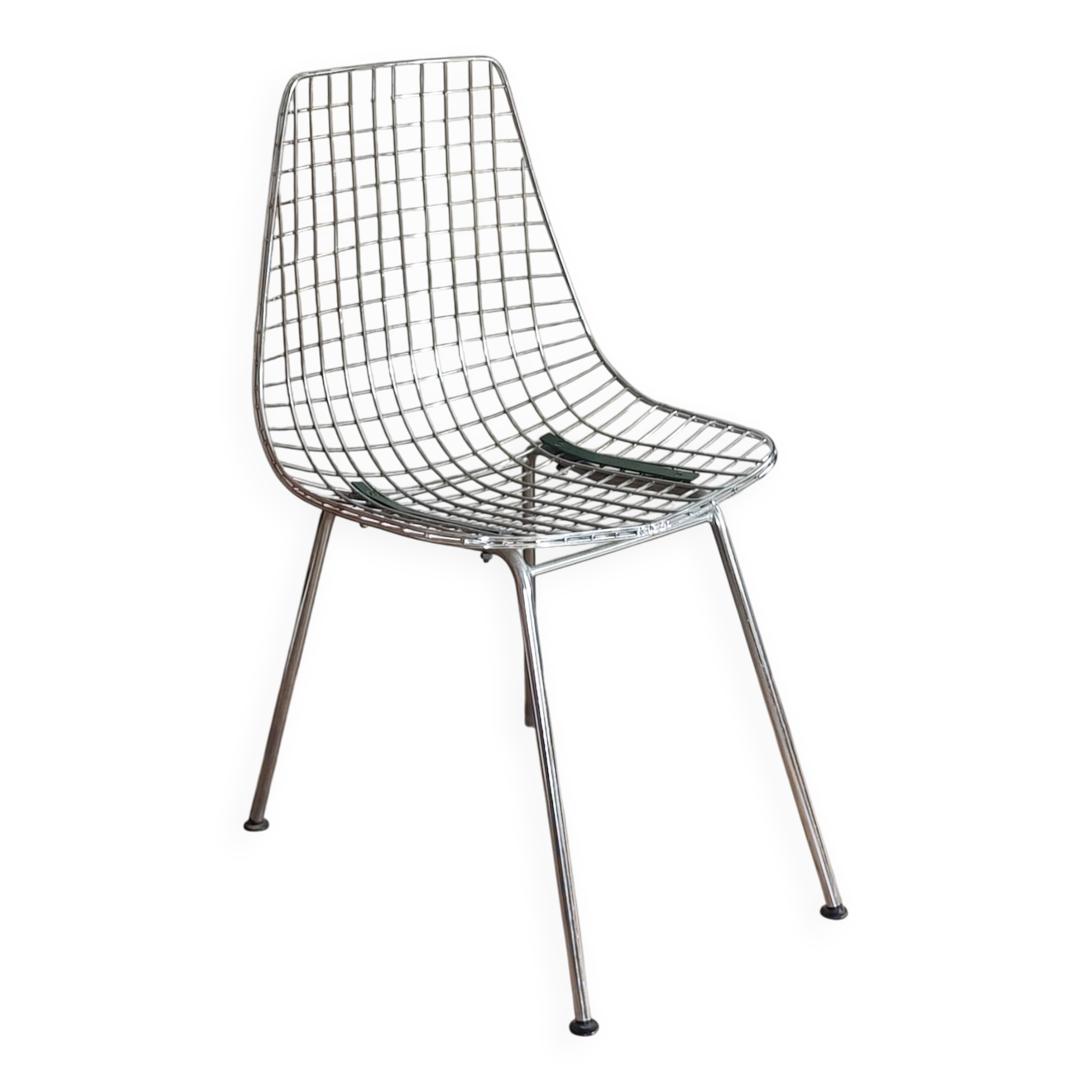 Chaise filaire métal vintage type Bertoia