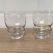 Set of 6 engraved glass wine glasses