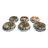 Set of 6 Mercurized Silver Glass Tealight Holders