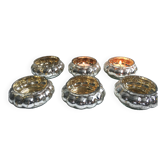 Set of 6 Mercurized Silver Glass Tealight Holders
