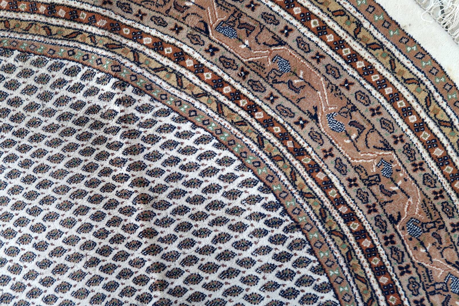 Tapis Vintage Indo-Seraband en Laine (253cm), Années 1970