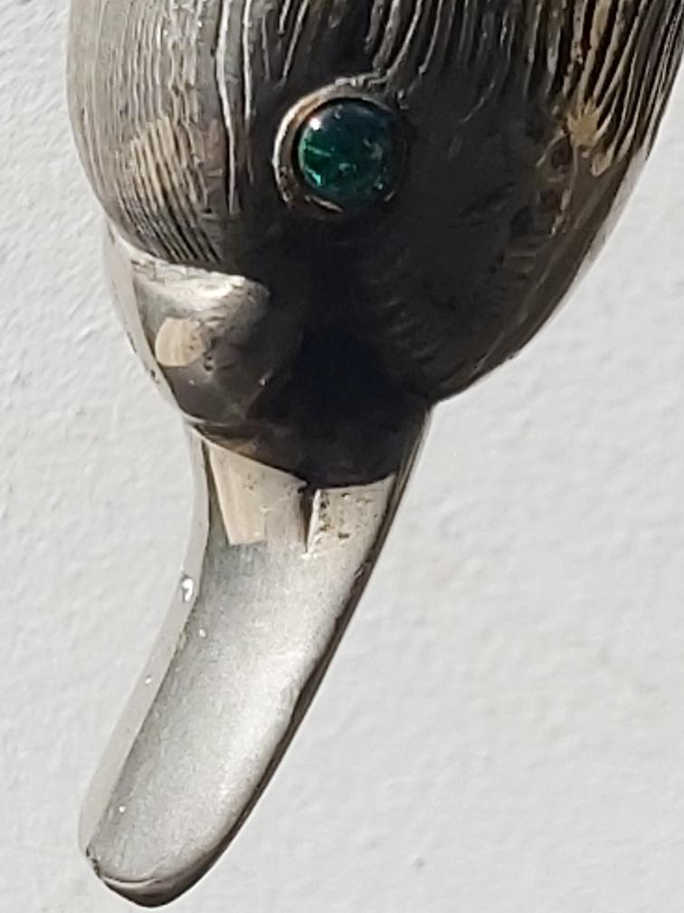 Silver bronze swan lamp 70s