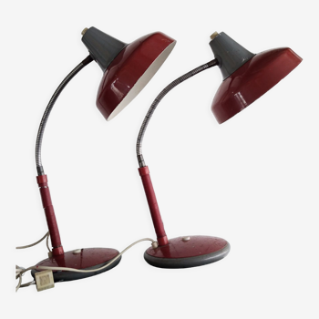 Pair of red indus lamps