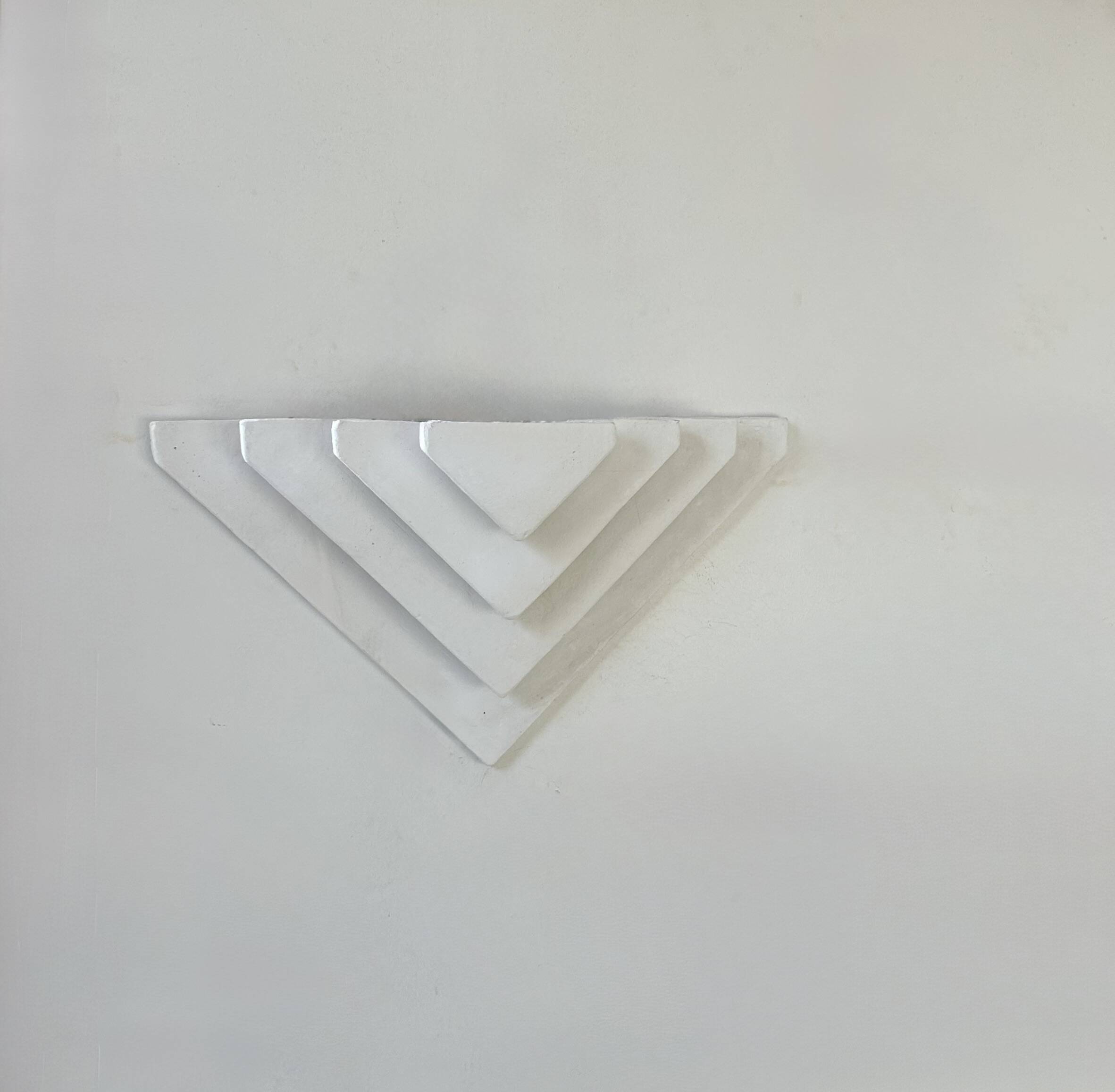 Applique vintage, plâtre blanc mat, France, 1970